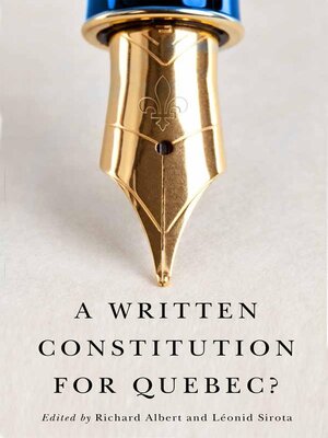 cover image of A Written Constitution for Quebec?